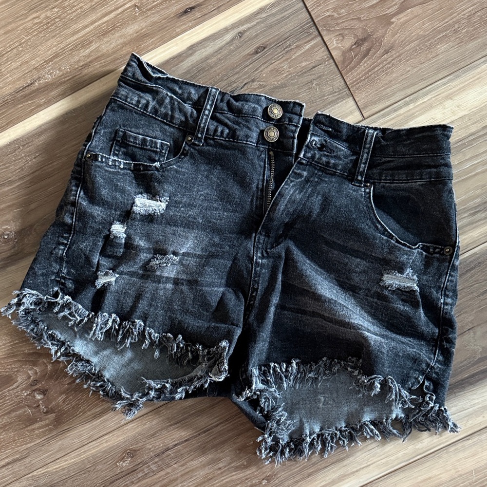 Amazon Black Distressed Jean Shorts